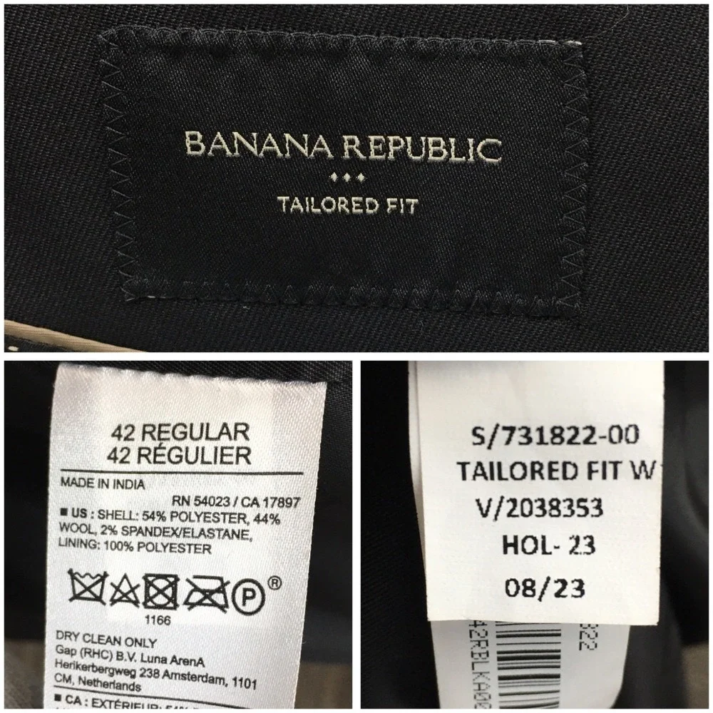 BANANA REPUBLIC Mens Double Breasted Blazer Sport Coat Casual Jacket 42R Suit